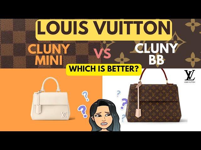 LOUIS VUITTON CLUNY MINI VS CLUNY BB REVIEW | WORTH IT?  LV CLUNY HANDBAG REVIEW LV BAG