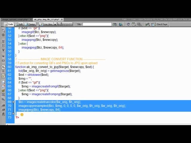 08. PHP Image Convert Function Tutorial Upload Type jpg gif png On the Fly