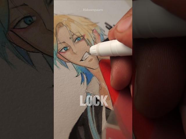 Drawing Michael Kaiser with Watercolors️ #animeart #bluelock #art