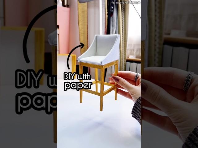 DIY Miniature Barstool - Made WITH (recycled!) PAPER ️ #dollhouse #miniatures #barbiediy