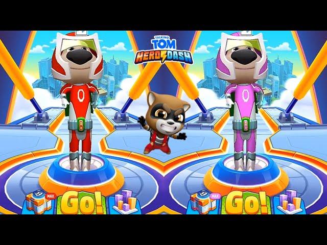 TALKING TOM HERO DASH - NEW COLOUR BEN vs CYBER RACCOON FIGHT AT CITY IOS ANDROID GAMEPLAY