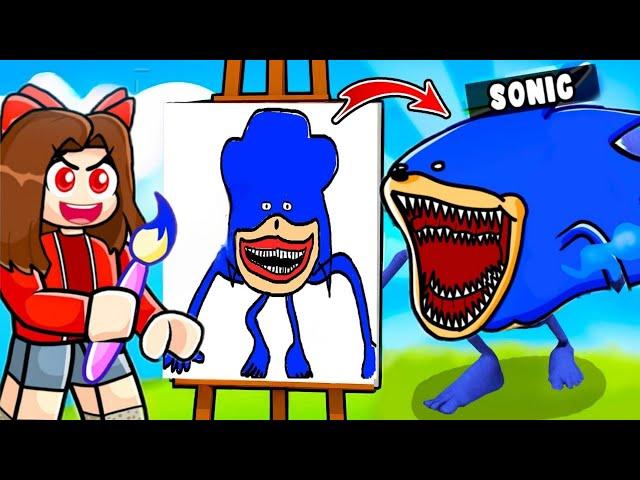 Drawing Makes Real SHIN SONIC in Roblox !!