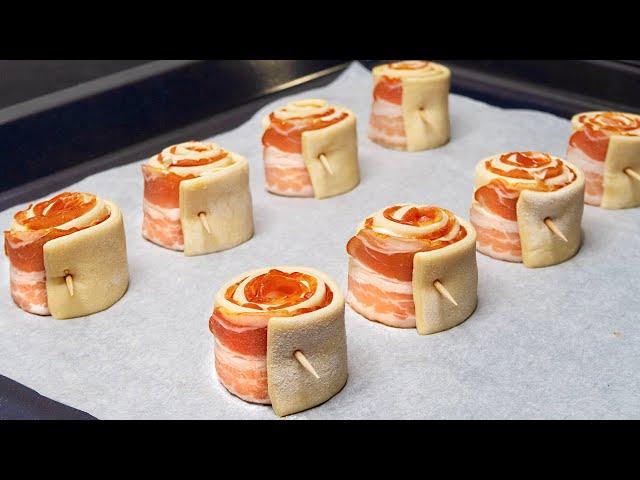 Perfect appetizer idea in puff pastry in 3 minutes! I make it every weekend!