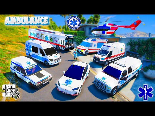 GTA 5 - Stealing AMBULANCE vehicles with Franklin! (Real Life Cars #170)