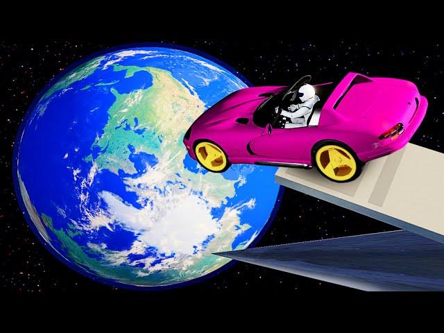 Cars Jumping From Space to Earth - BeamNG.drive