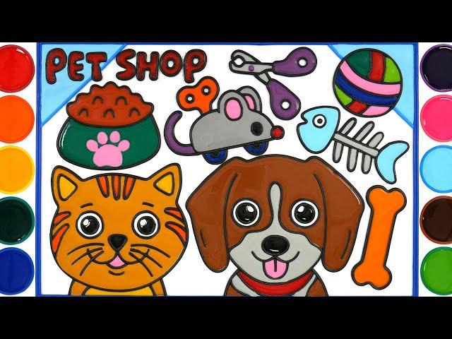 Pet, Cat, Puppy Jelly Coloring & Painting | Menggambar Dan Mewarnai Kucing lucu