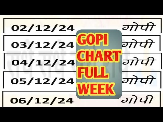 02 12 2024 full weekly gopi chart GOPI CHART 02/12/24 TO 06/12/24  || KALYAN WEEKLY GOPI CHART