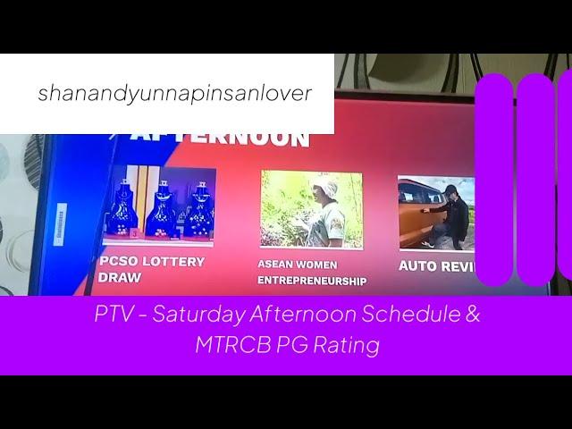 (online live only) PTV - Saturday Afternoon Schedule, Station ID & MTRCB PG Rating [JUL-27-2024]