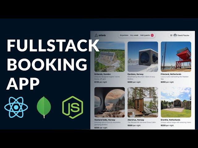 Build a Fullstack Booking App using MERN (mongo, express, react, node)