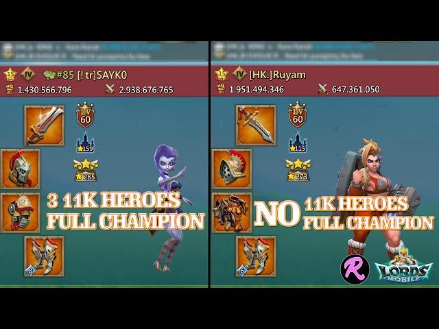 SAYK0 (3 11K Full Champion) vs Ruyam - Dragon Arena !tr vs HK. - Lords Mobile