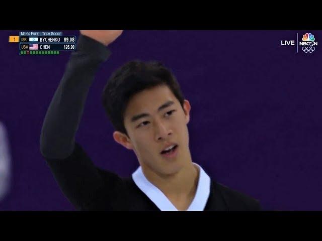 Nathan Chen 2018 Olympics FS 'Mao's Last Dancer' (NBCSN)