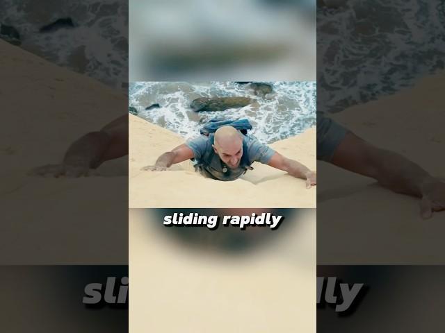 The man fell off a cliff by accident and struggled to survive.