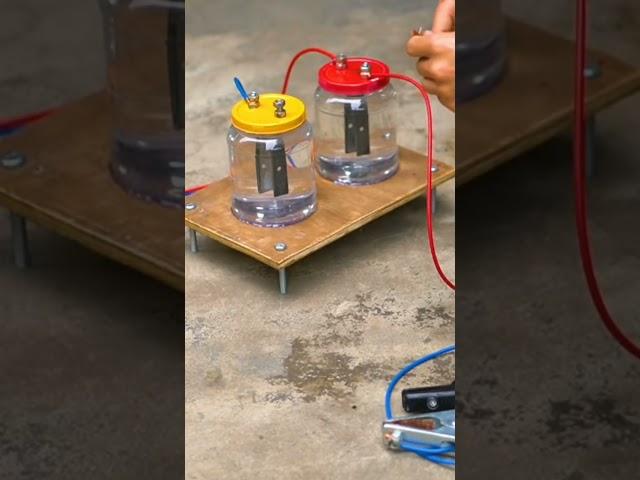 welding machine made from water and salt jars