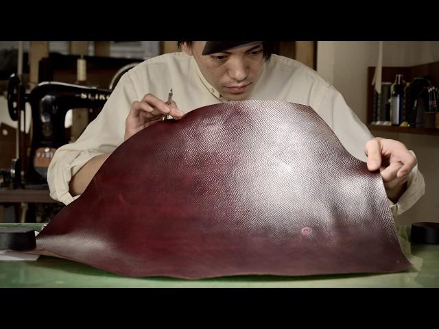 Making HANDMADE Derby Shoes in Embossed Cordovan Leather