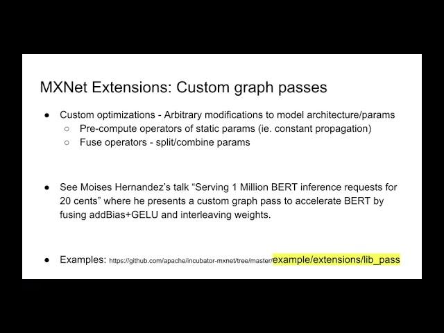 Extending Apache MXNet for new features and performance