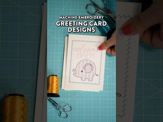 DIY Embroidered Greeting Cards: Digital Download #designsbyjuju #machineembroidery