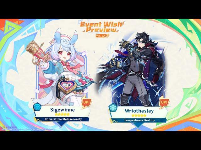 FINALLY! CONFIRMED VERSION 5.4 BANNERS ARE HERE | Sigewinne, Wriothesley? - Genshin Impact