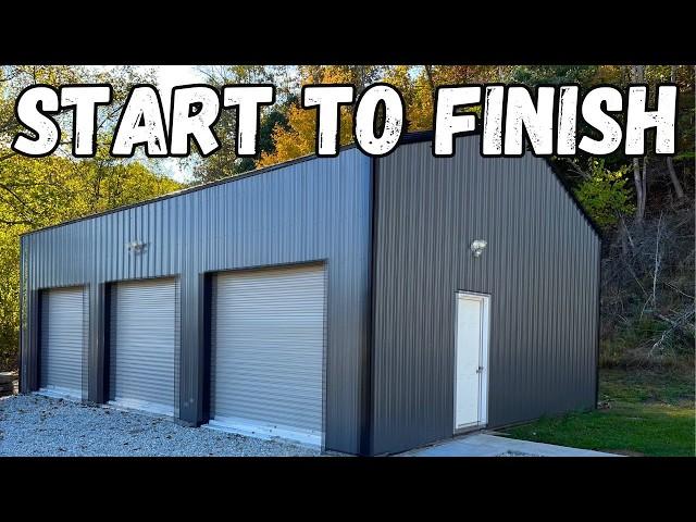 12 Minute Dream Garage! - DIY Timelapse Shop Build- Post Frame Pole Barn  Shed Construction Building