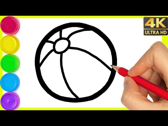 How to draw easy Ball Drawing step by step ||easy Ball Drawing with colour drawing  for beginners.