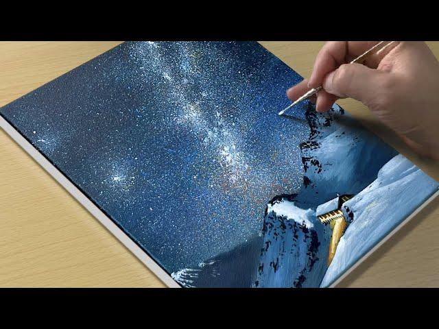 How to Draw a View of the Milky Way / Acrylic Painting TUTORIAL