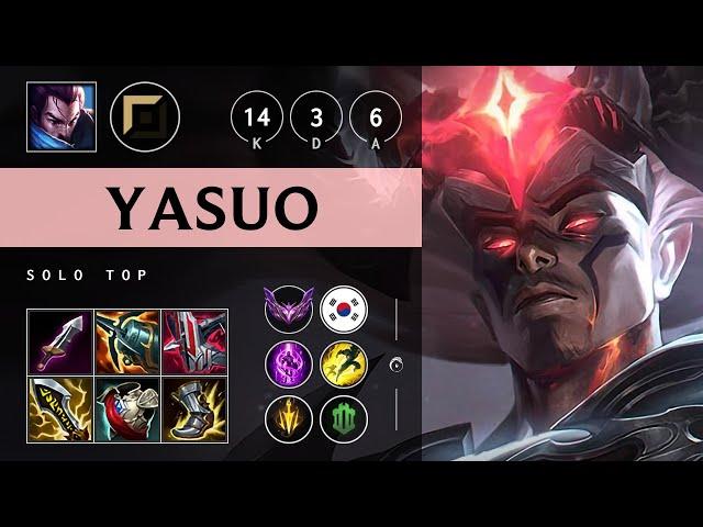 Yasuo Top vs Aatrox: Triple Kill, Godlike - KR Master Patch 14.22