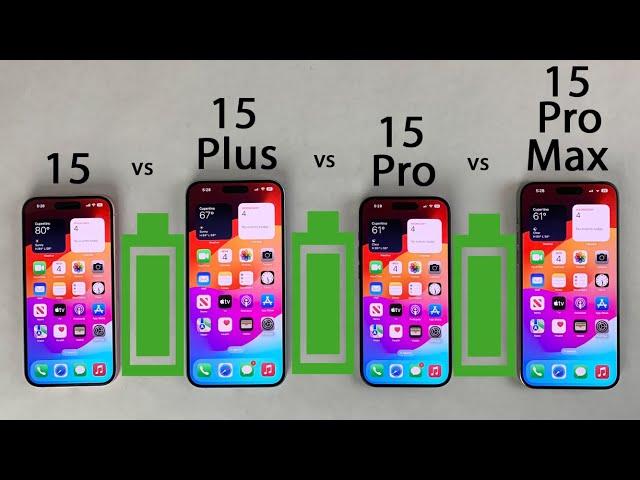 iPhone 15 Pro Max vs 15 Pro vs 15 Plus vs 15 Battery Life DRAIN Test