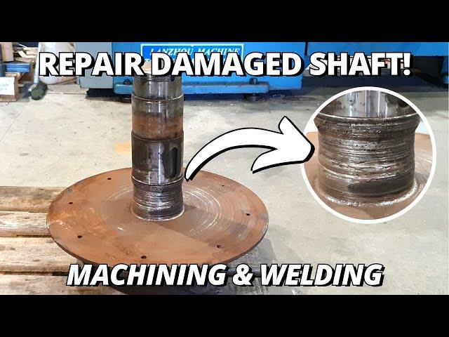 Repair DAMAGED Cardboard Compacting Auger drive shaft | Machining & Welding