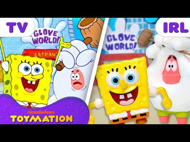 SpongeBob and Patrick Ride Rollercoasters at Glove World... as Toys!  | Toymation