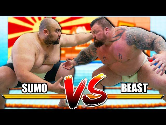 World's STRONGEST Man VS SUMO Champion!!