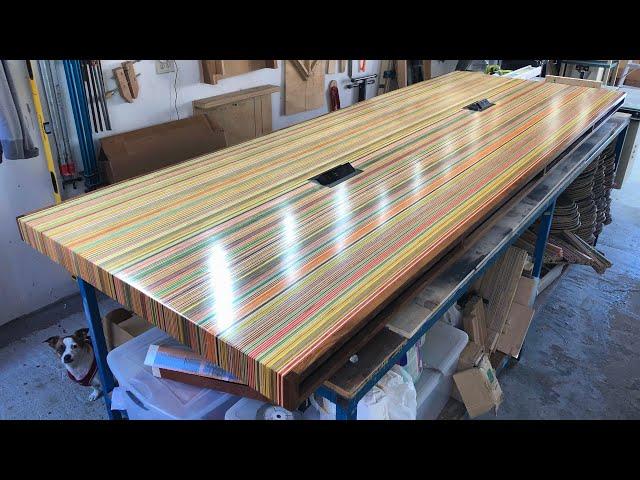 10FT LONG CONFERENCE TABLE MADE OUT OF SKATEBOARDS!