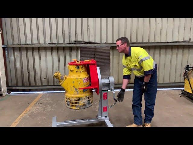 Pump rotator to avoid manual handling hazards