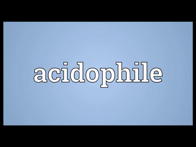 Acidophile Meaning