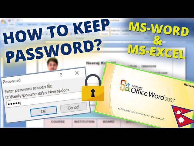 How To Keep Password on Ms-Word & Ms-Excel in Nepali?