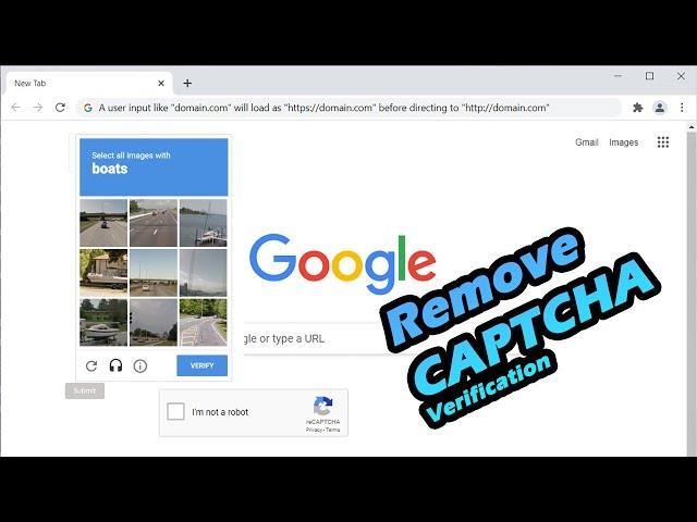 Remove CAPTCHA Verification I'm not a robot