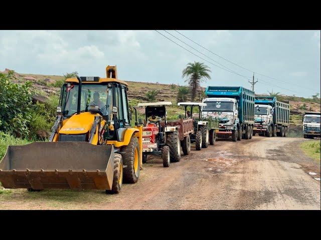 JCB 3dx loading Mud in TATA Tippers & Tractors | Swaraj 855 Fe | New Holland 3630#youtubeshorts