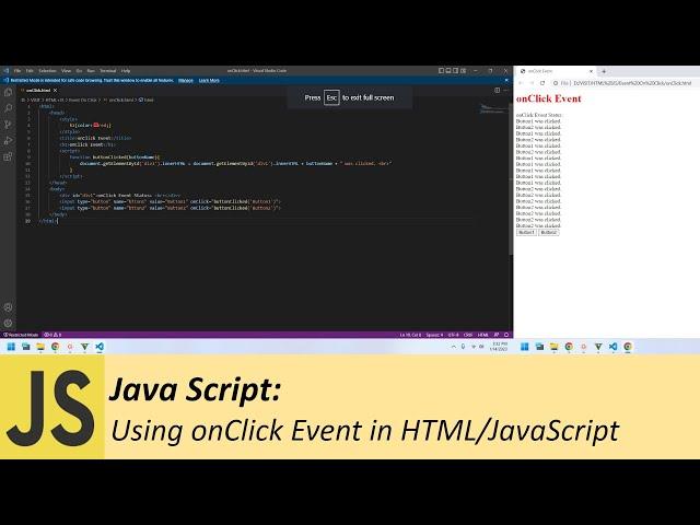 JavaScript: How to use onClick event trigger in HTML and JavaScript (Tutorial)