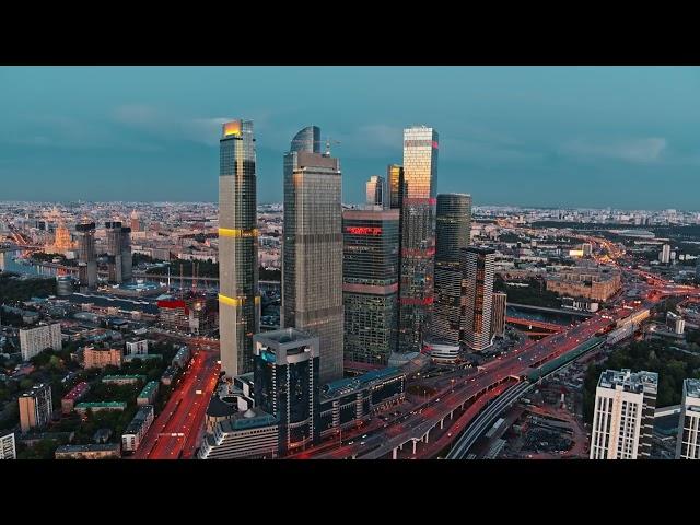 Aerial View of Skyscrapers Moscow City and Business District