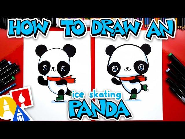 How To Draw A Cute Ice Skating Panda