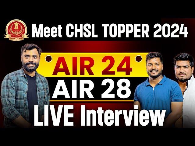 Meet CHSL Topper 2024️ || AIR 24 and AIR 28 || LIVE Interview by Aditya Ranjan Sir #sscchsl2024