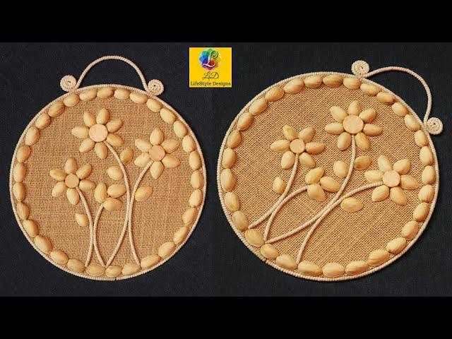 Home Decorating Idea Handmade | Wall showpiece with Jute,Cardboard and Pistachio Shells | Wall Decor