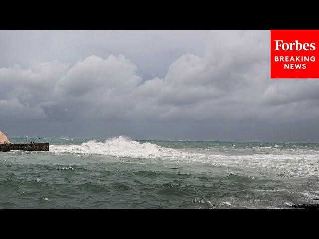 Powerful Rain And Wind From Hurricane Beryl Strike Barbados