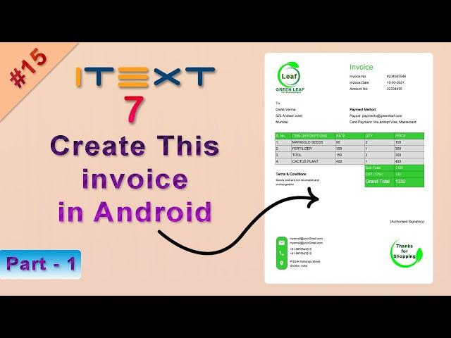 How to create pdf invoice in Android | iText Android tutorial | iText PDF | Android PDF Maker