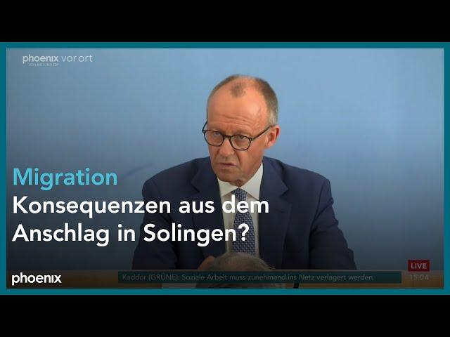 BPK: CDU-Chef Friedrich Merz zu den Konsequenzen des Anschlags in Solingen