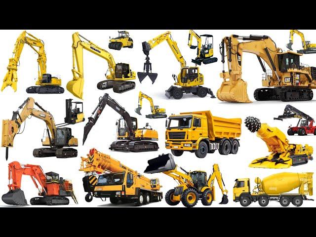 VARIOUS KIND OF CONSTRUCTION HEAVY EQUIPMENT MACHINERY | Excavator, Bulldozer, Dump truck, Loader