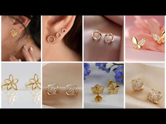 Affordable Stylish Gold earrings studs designs for girls & Ladies|| Trendz hub