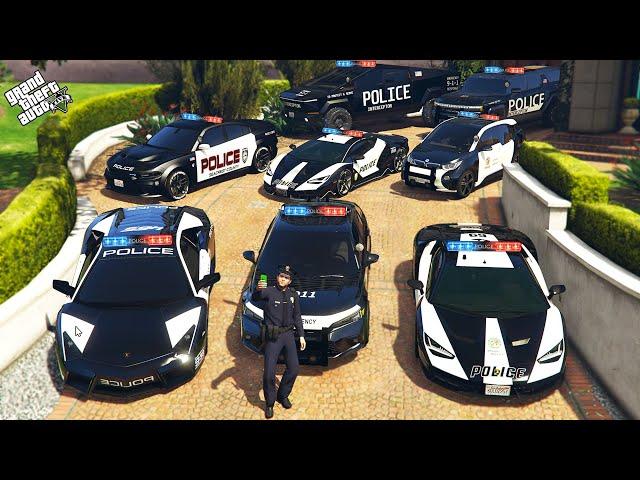 GTA 5 - Stealing POLICE Supercars with Michael! (Real Life Cars #131)