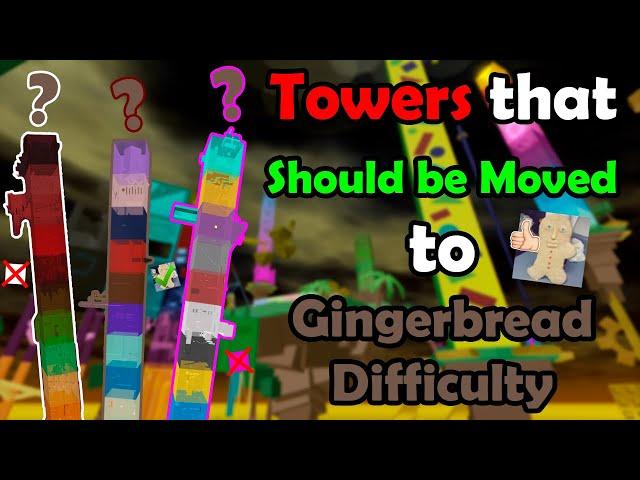 Towers that Should be Moved to Gingerbread Difficulty | JToH