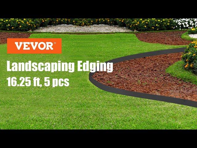 VEVOR Steel Lawn Edging, 5PCS Metal Landscape Edging, 4"x39"