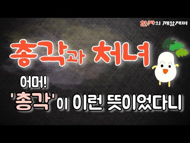 71. 한자의 깨알 재미 - 총각과 처녀에 이런 뜻이?