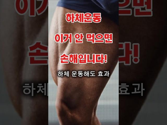 하체 운동하는 사람들, 이거 안 먹으면 손해입니다!#건강#건강정보#쇼츠